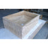 Lavabo rectangular de travertino de piedra natural sobre lavabo de baño (ancho) 23" (profundidad) 18" (alto) 8"