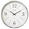 PREMIUS Round Decorative and Minimalist Clean Lines Wall Clock, Silver, 14 Inches
