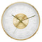 Premius Electro Plated Metal Wall Clock, White-Gold, 16 Inches