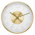 Premius Electro Plated Metal Wall Clock, White-Gold, 16 Inches