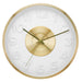 Premius Electro Plated Metal Wall Clock, White-Gold, 16 Inches