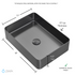 Lavabo de baño rectangular Zeek de 18” x 13” en color negro metalizado con revestimiento de PVD Nano Tech de acero inoxidable ZN-B183
