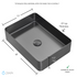 Zeek 18”x13” Gunmetal Black Rectangular Vessel Bathroom Sink Stainless Steel PVD Nano Tech Coating ZN-B183