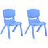 Sillas de aprendizaje apilables de plástico para niños JOON, azul, 20,5 x 12,75 x 11 pulgadas, paquete de 2 (paquete de 2)