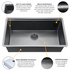 Fregadero de cocina Zeek Workstation de 32" de un solo tazón, color bronce mate, negro, para empotrar bajo encimera, con accesorios, revestimiento PVD Nano Tech ENZO ZW-B329
