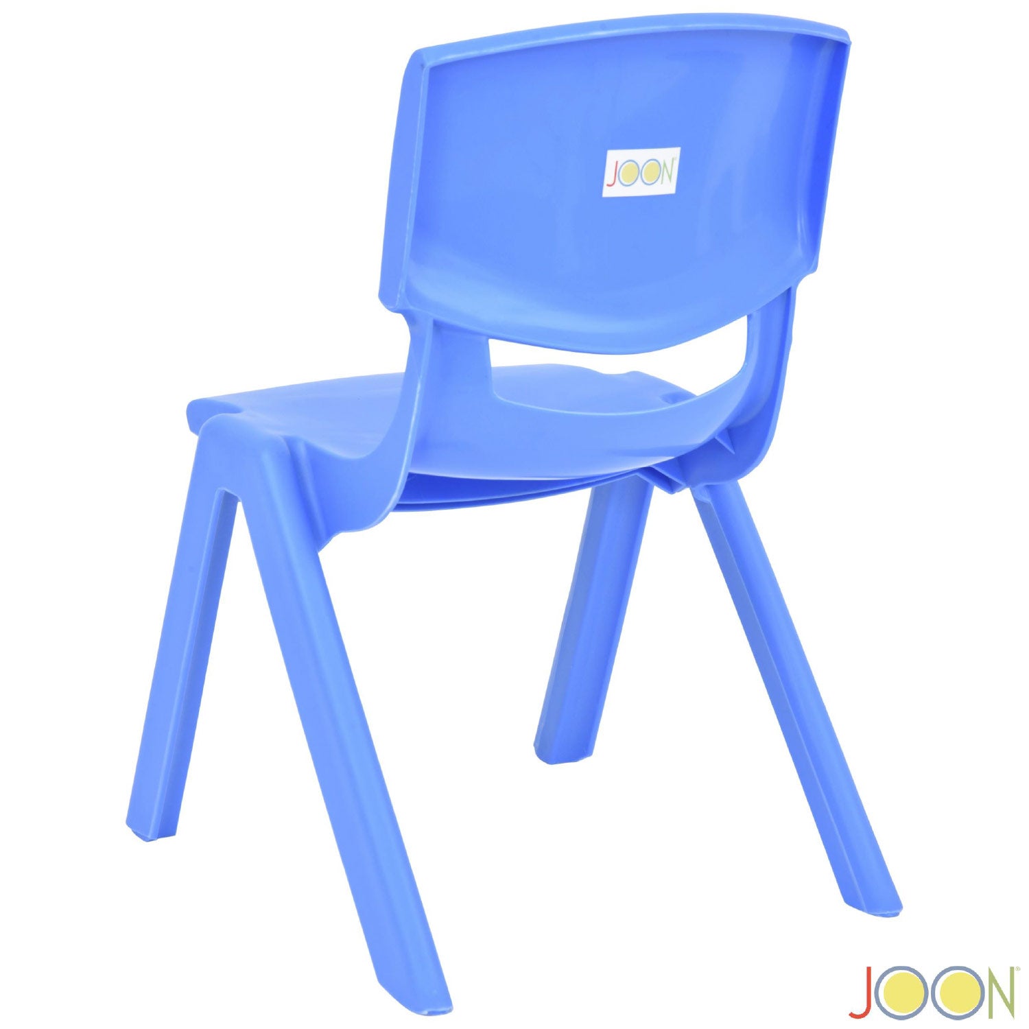 Sillas de aprendizaje apilables de plástico para niños JOON, azul, 20,5 x 12,75 x 11 pulgadas, paquete de 2 (paquete de 2)