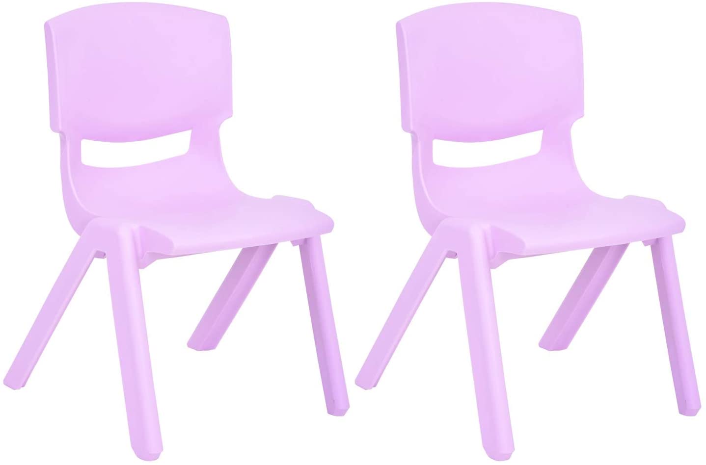 Sillas de aprendizaje apilables de plástico para niños JOON, color lila, 20,5 x 12,75 x 11 pulgadas, paquete de 2 (paquete de 2)