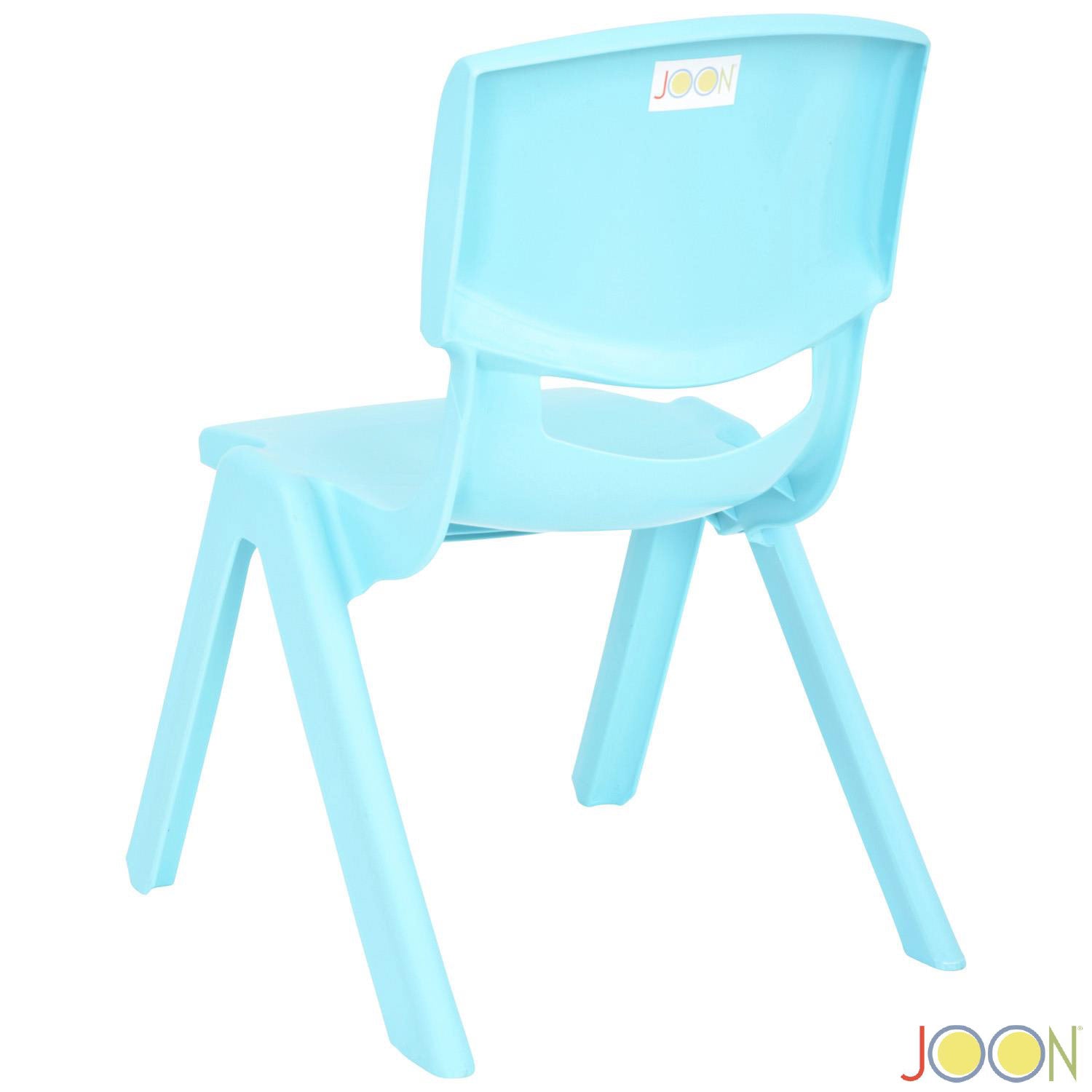 Sillas de aprendizaje apilables de plástico para niños JOON, azul bebé, 20,5 x 12,75 x 11 pulgadas, paquete de 2 (paquete de 2)