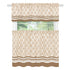 Achim Boho Printed Kitchen Curtain Set, Mocha, Valance 58x13, Tiers 58x36 Inches