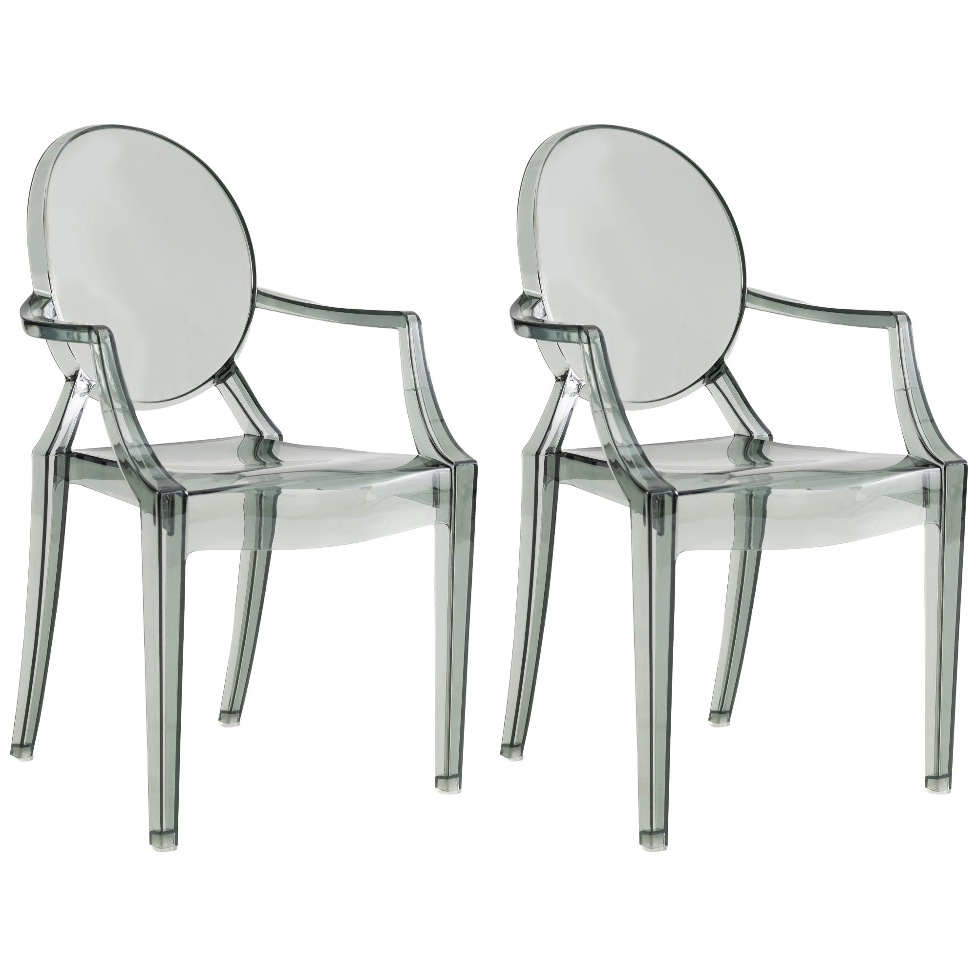 JOON - Juego de 2 sillas fantasma para niños con reposabrazos, 25 x 13 x 14,5 pulgadas, transparente