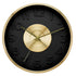 Premius Electro Plated Metal Wall Clock, Black-Gold, 16 Inches