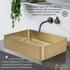 Zeek 18”x13” Gold Rectangular Vessel Bathroom Sink Stainless Steel PVD Nano Tech Coating ZN-G183