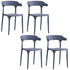 Sillas de comedor apilables de plástico para piscina Just Relax Jasper, para interior y exterior, paquete de 4