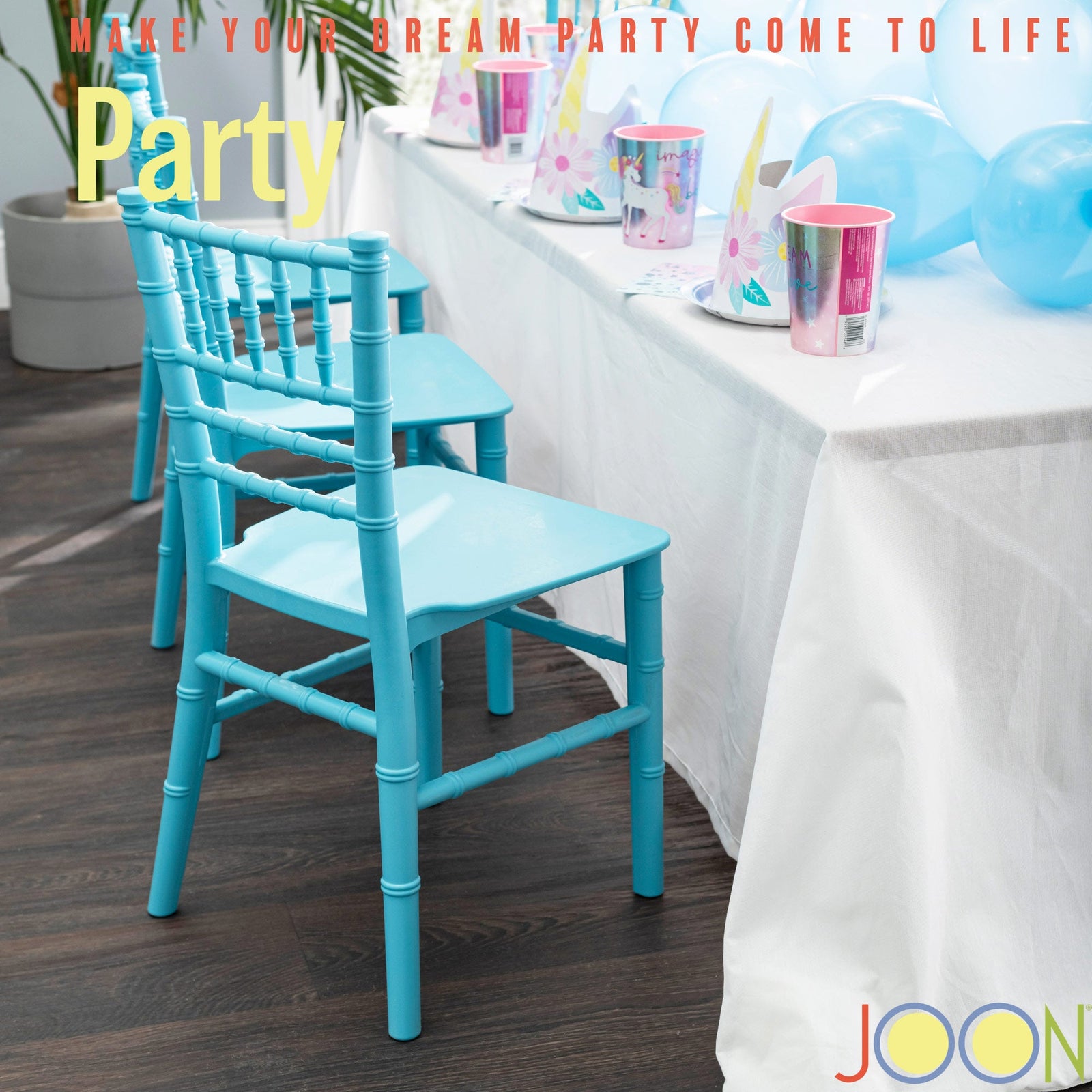 Sillas Tiffany Chiavari para niños JOON, paquete de 2, 25 x 13 x 14,5 pulgadas