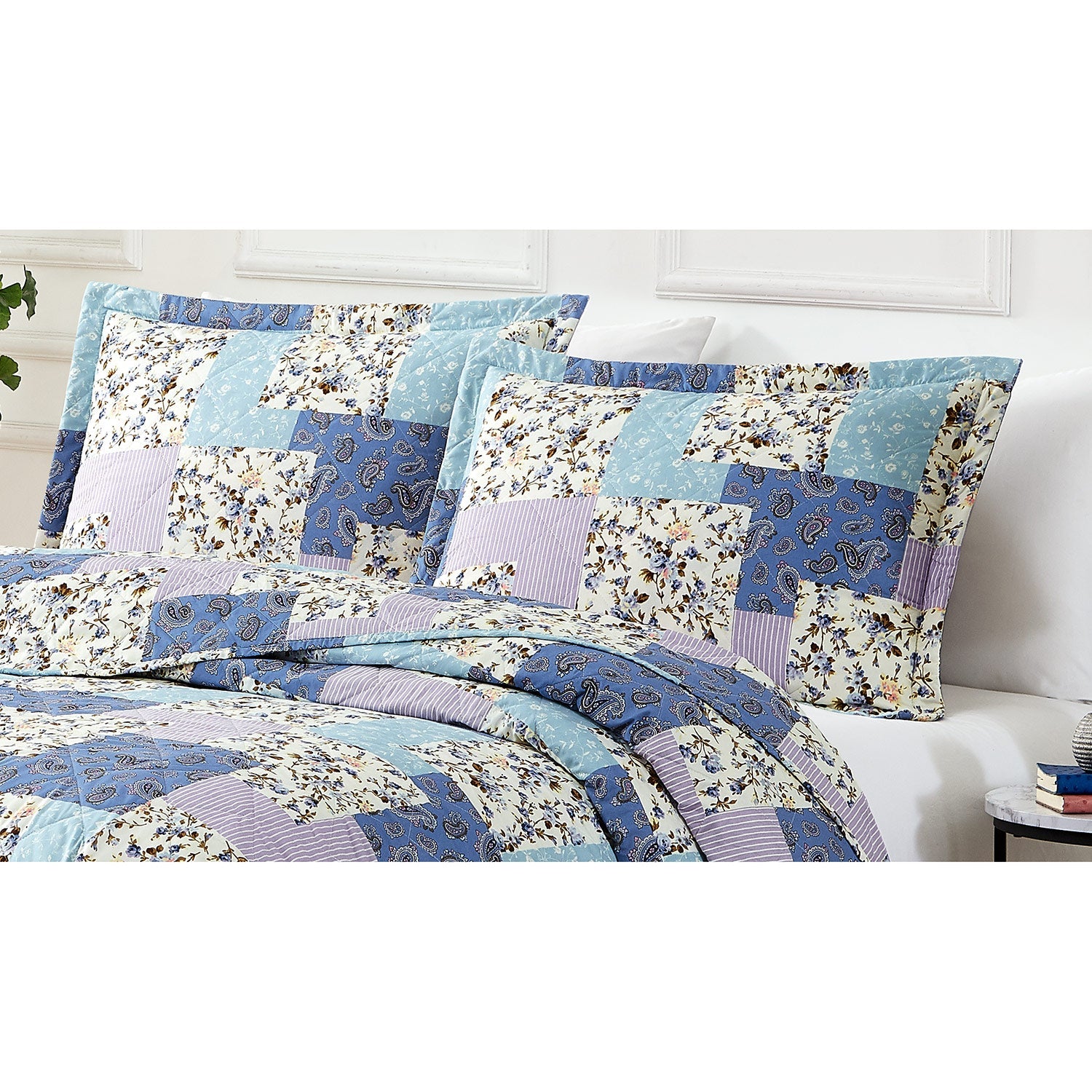 Laguna Vintage Patch 3-Piece Reversible Quilt Set, Multi