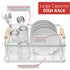 Premius 3 Piece Dish Rack With Bamboo Handles, White, 16.9x12.6x4.3 Inches