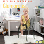JOON - Juego de 2 sillas fantasma para niños con reposabrazos, 25 x 13 x 14,5 pulgadas, transparente
