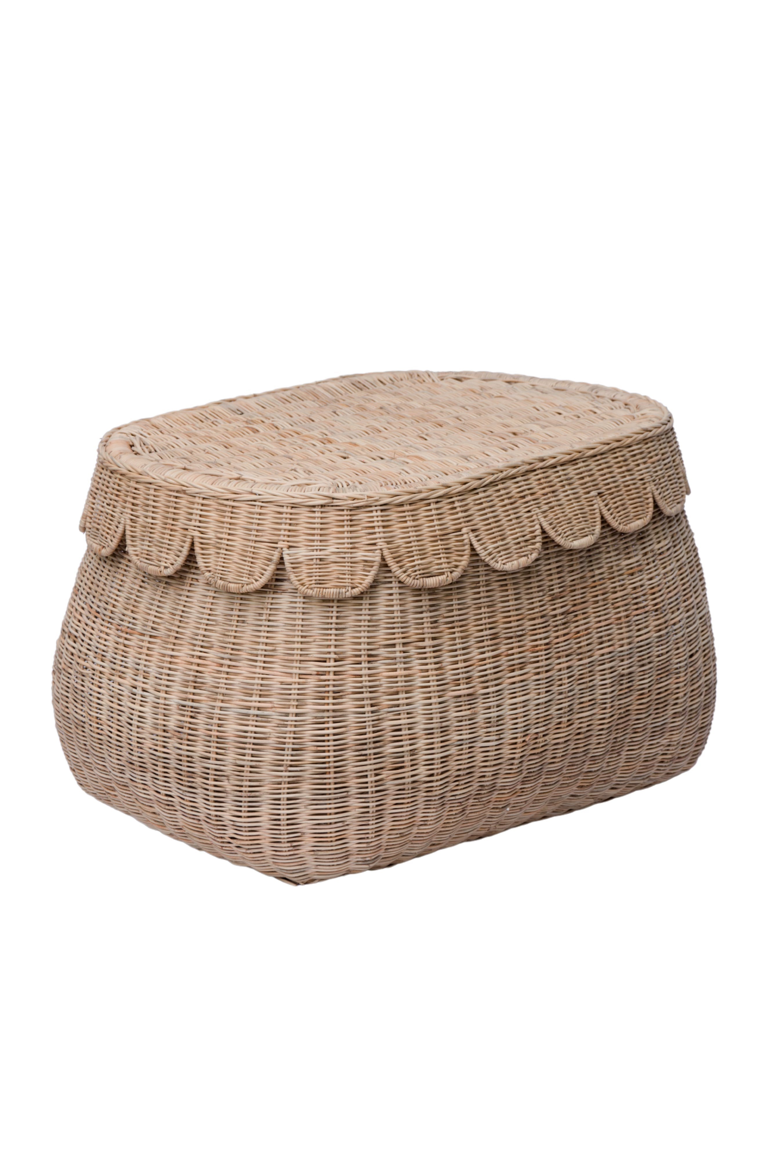 Scalloped Rattan Basket - Small - Pre-Sale
