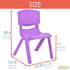 Sillas de aprendizaje apilables de plástico para niños JOON, color morado, 20,5 x 12,75 x 11 pulgadas, paquete de 2 (paquete de 2)