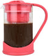 Cafetera de café frío Spigo con jarra de vidrio de borosilicato, color rojo, 1 litro, 8 x 5 pulgadas
