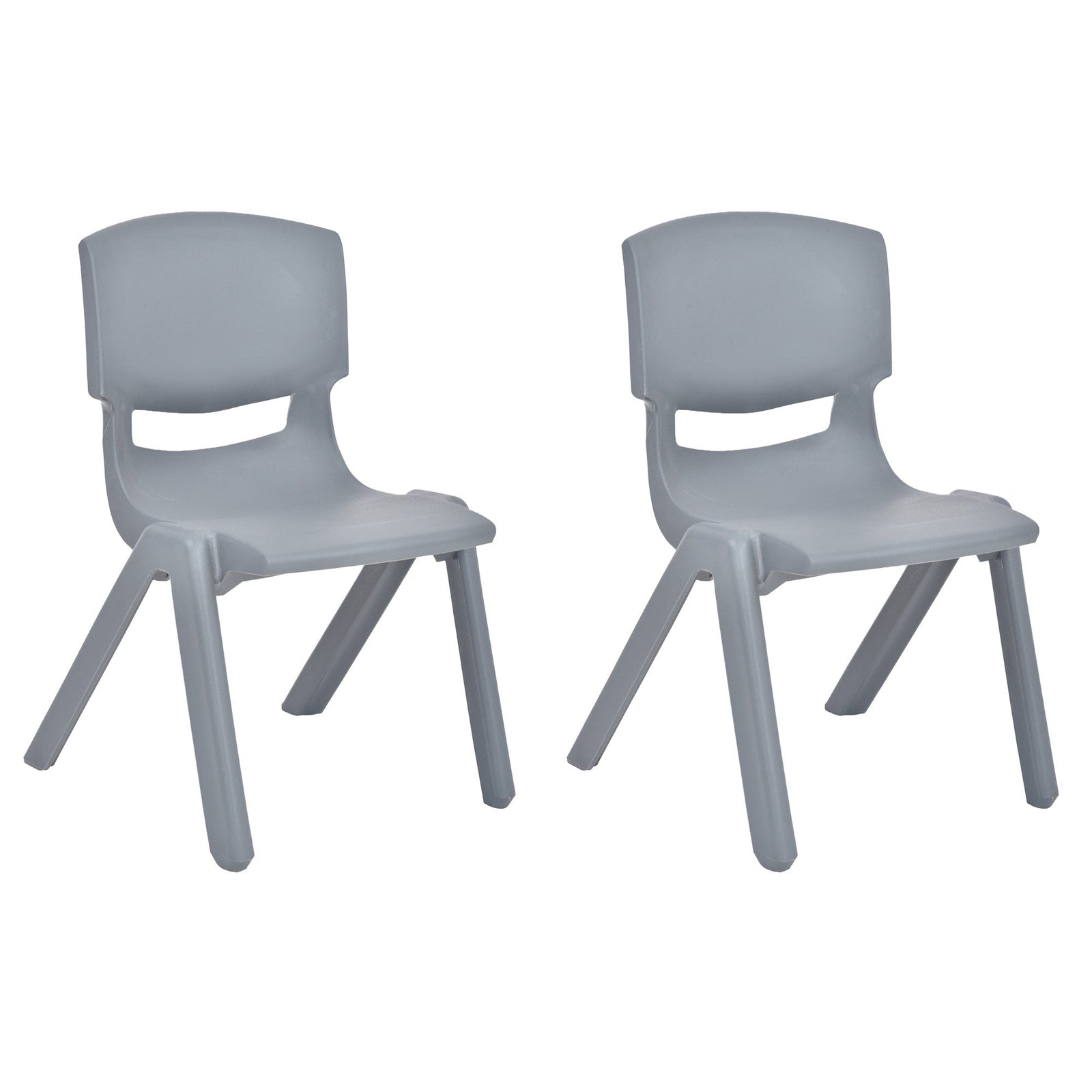 Sillas de aprendizaje apilables de plástico para niños JOON, gris oscuro, 20,5 x 12,75 x 11 pulgadas, paquete de 2 (paquete de 2)