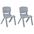 Sillas de aprendizaje apilables de plástico para niños JOON, gris oscuro, 20,5 x 12,75 x 11 pulgadas, paquete de 2 (paquete de 2)
