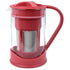 Cafetera de café frío Spigo con jarra de vidrio de borosilicato, color rojo, 1 litro, 8 x 5 pulgadas