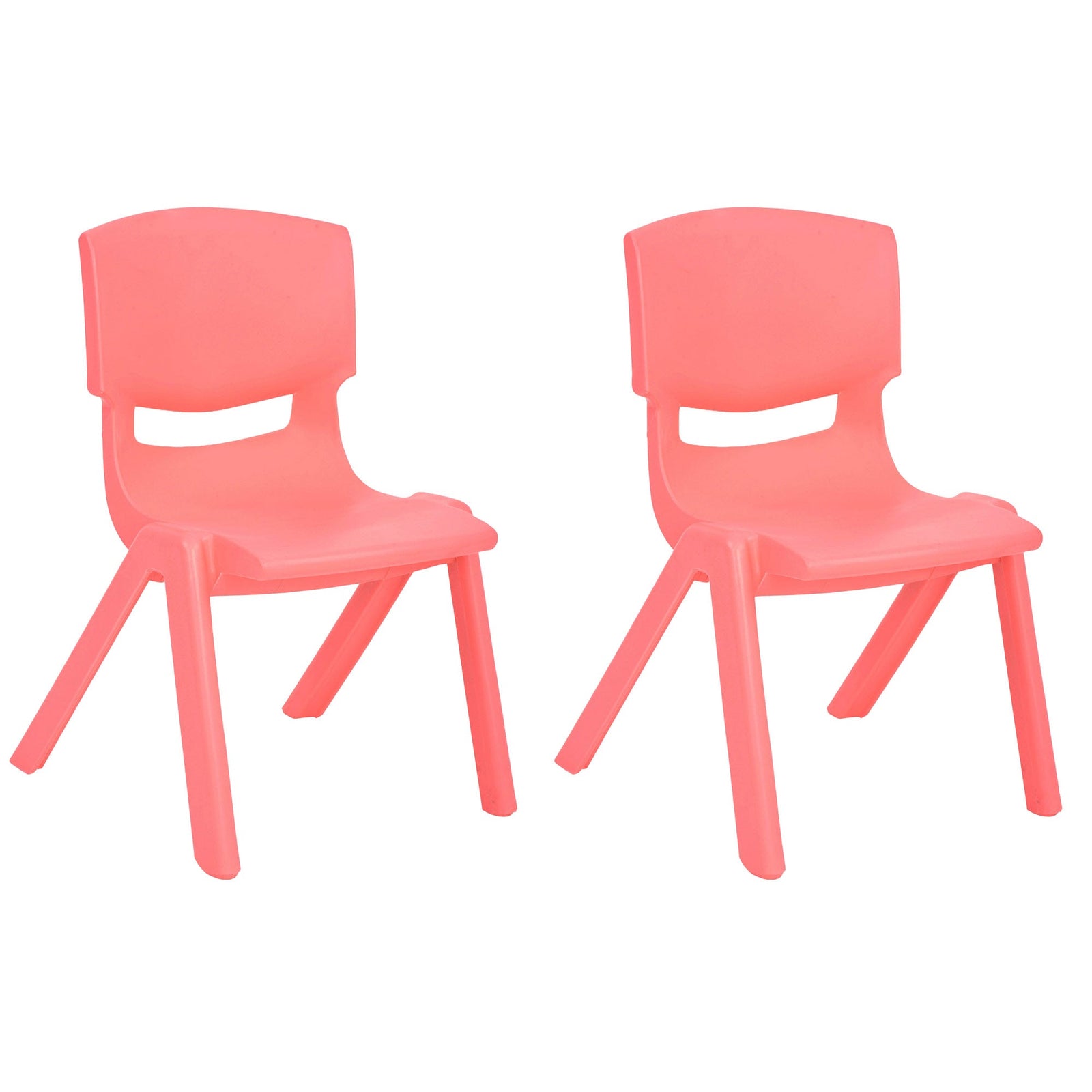 Sillas de aprendizaje apilables de plástico para niños JOON, coral, 20,5 x 12,75 x 11 pulgadas, paquete de 2 (paquete de 2)