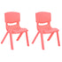 Sillas de aprendizaje apilables de plástico para niños JOON, coral, 20,5 x 12,75 x 11 pulgadas, paquete de 2 (paquete de 2)