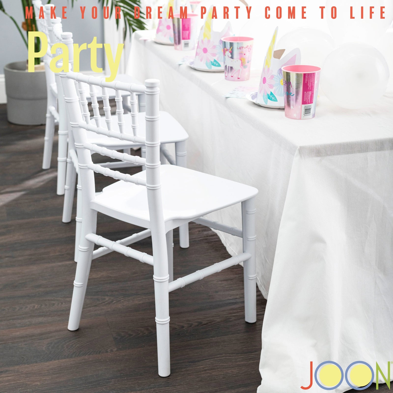 Sillas Tiffany Chiavari para niños JOON, paquete de 2, 25 x 13 x 14,5 pulgadas