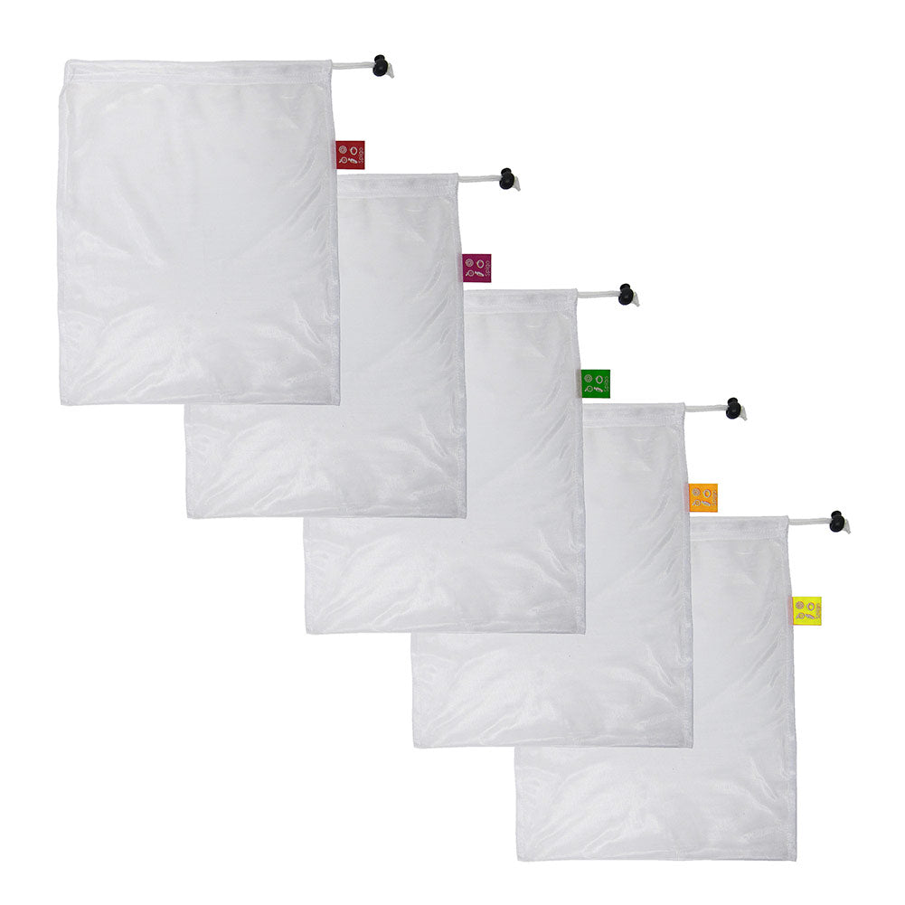 Bolsas de malla reutilizables y lavables Spigo, 5 unidades, 12 x 14 pulgadas