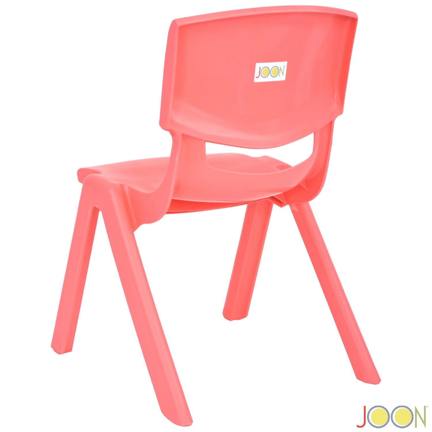 Sillas de aprendizaje apilables de plástico para niños JOON, coral, 20,5 x 12,75 x 11 pulgadas, paquete de 2 (paquete de 2)