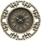 Premius Large Decorative Industrial Wall Clock, Gold, 16 Inches