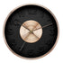 Premius Electro Plated Metal Wall Clock, Black-Rose Gold, 16 Inches