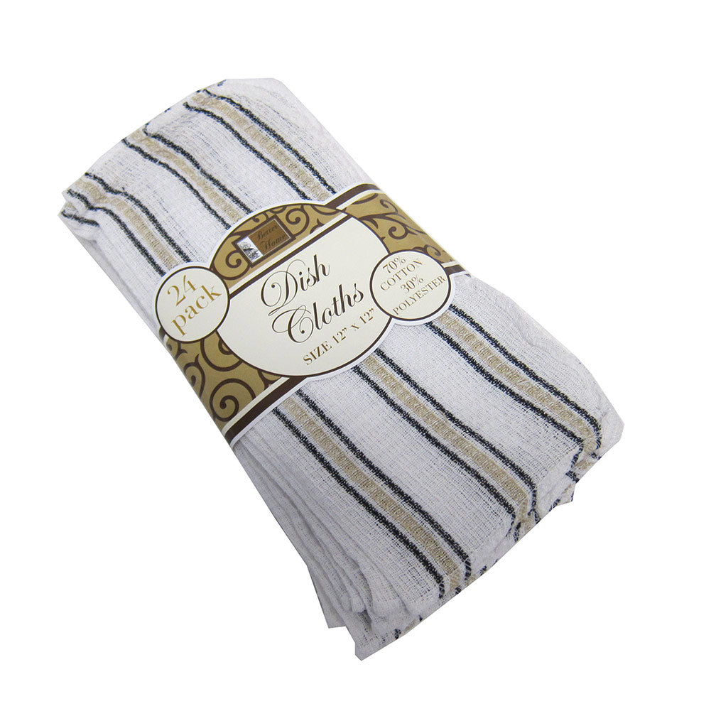 Paños de cocina Better Home, paquete de 24, los colores pueden variar, 12 x 12 pulgadas