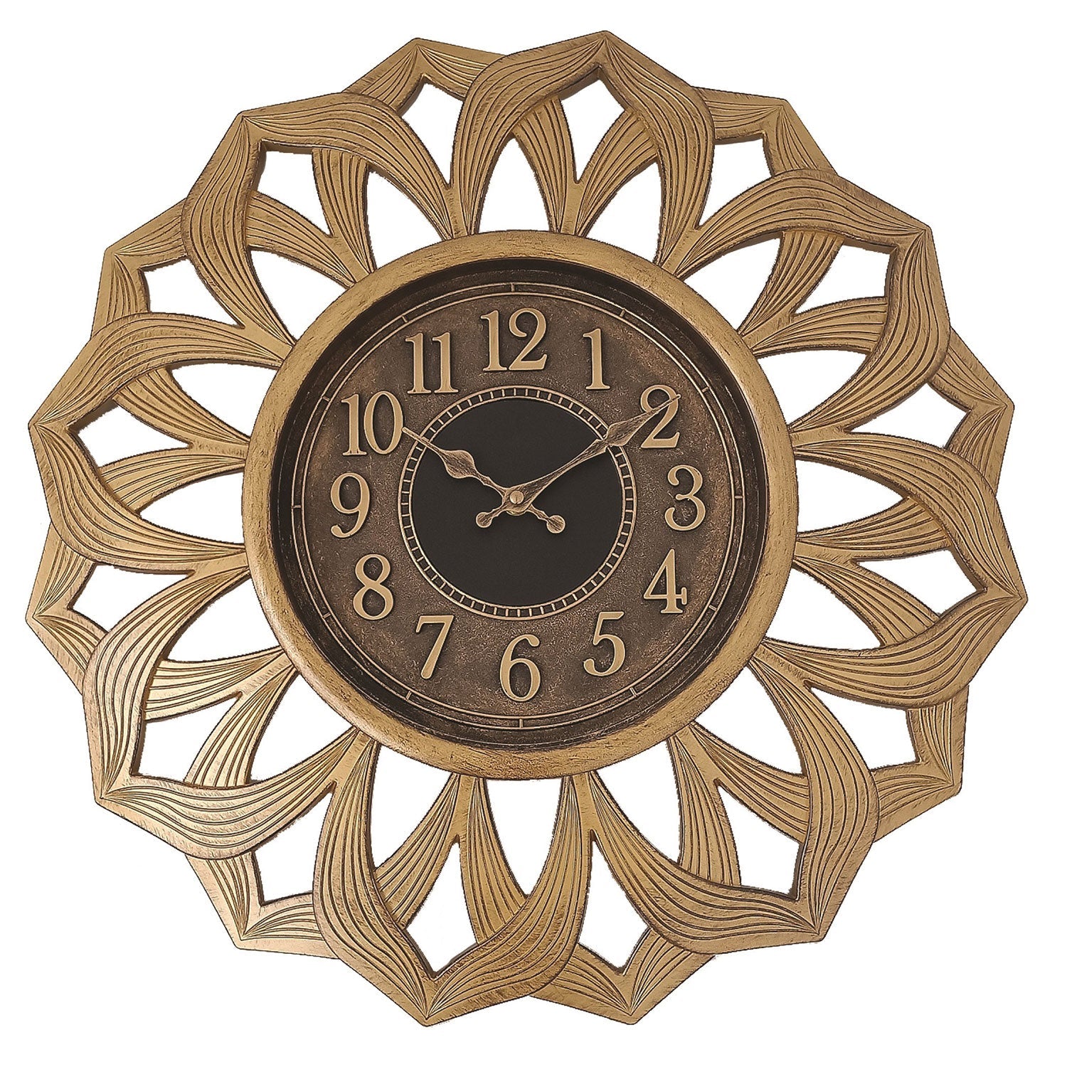 Premius Tortoise Shell Wall Clock, Light Brown, 20 Inches