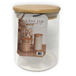 PREMIUS Airtight Round Borosilicate Glass Canister with Bamboo Lid