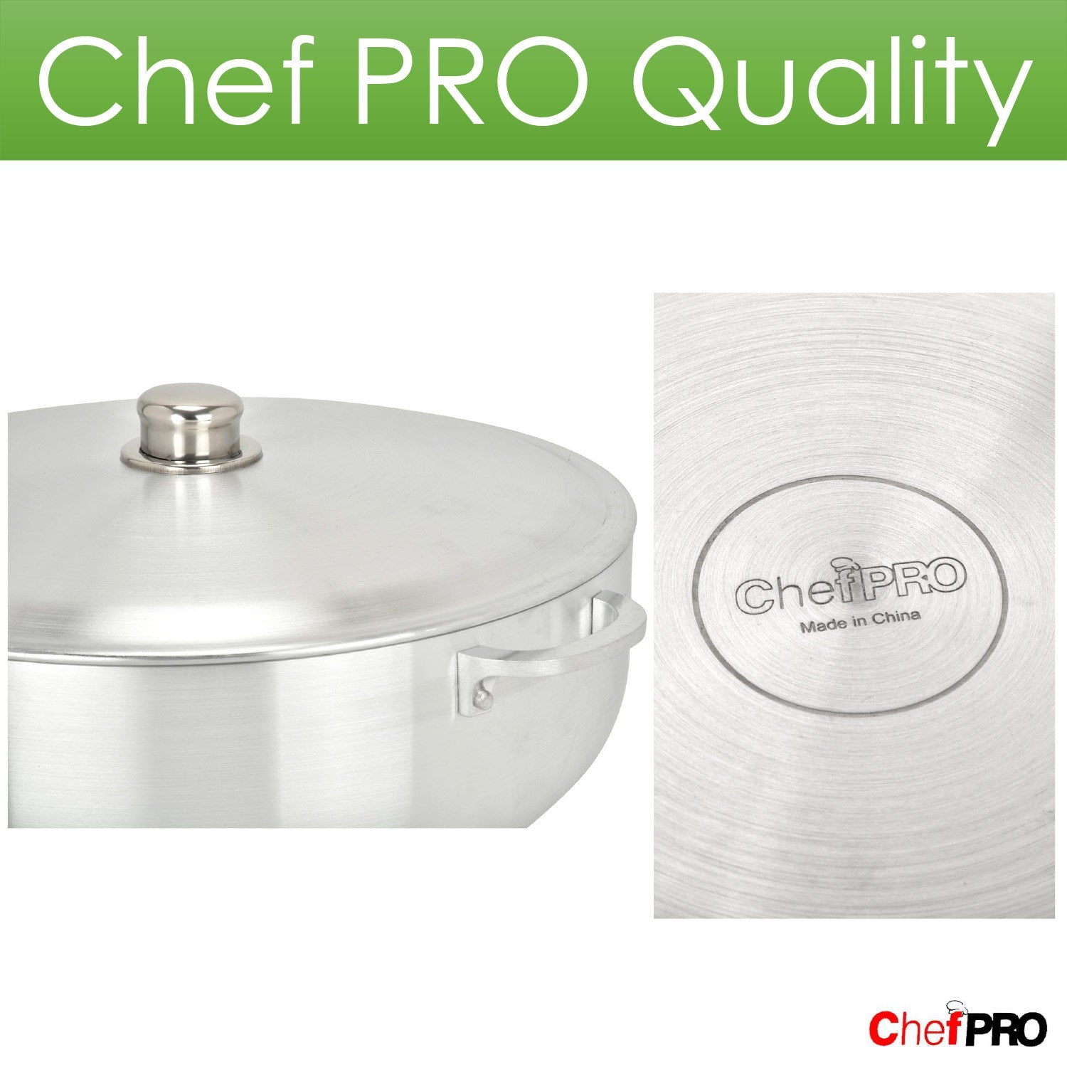 Chef PRO Commercial Grade Aluminum Caldero Stock Pot, 1.9 Quarts