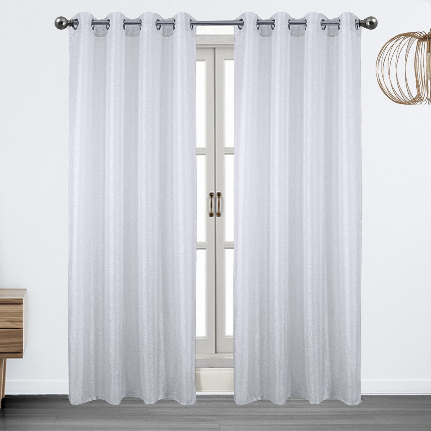 Brook Metallic Lurex Sheer Grommet Window Panel, 54x90 Inches