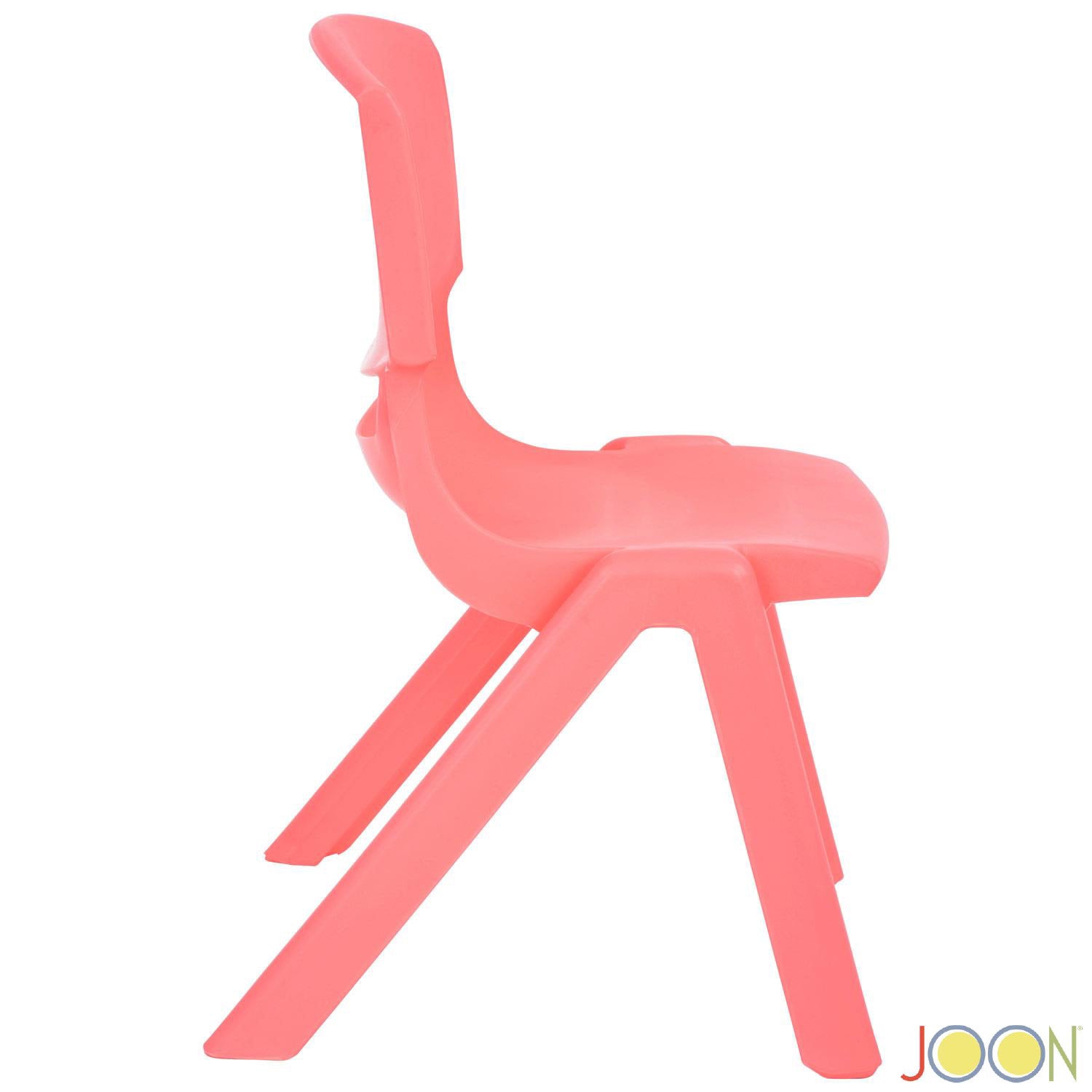 Sillas de aprendizaje apilables de plástico para niños JOON, coral, 20,5 x 12,75 x 11 pulgadas, paquete de 2 (paquete de 2)