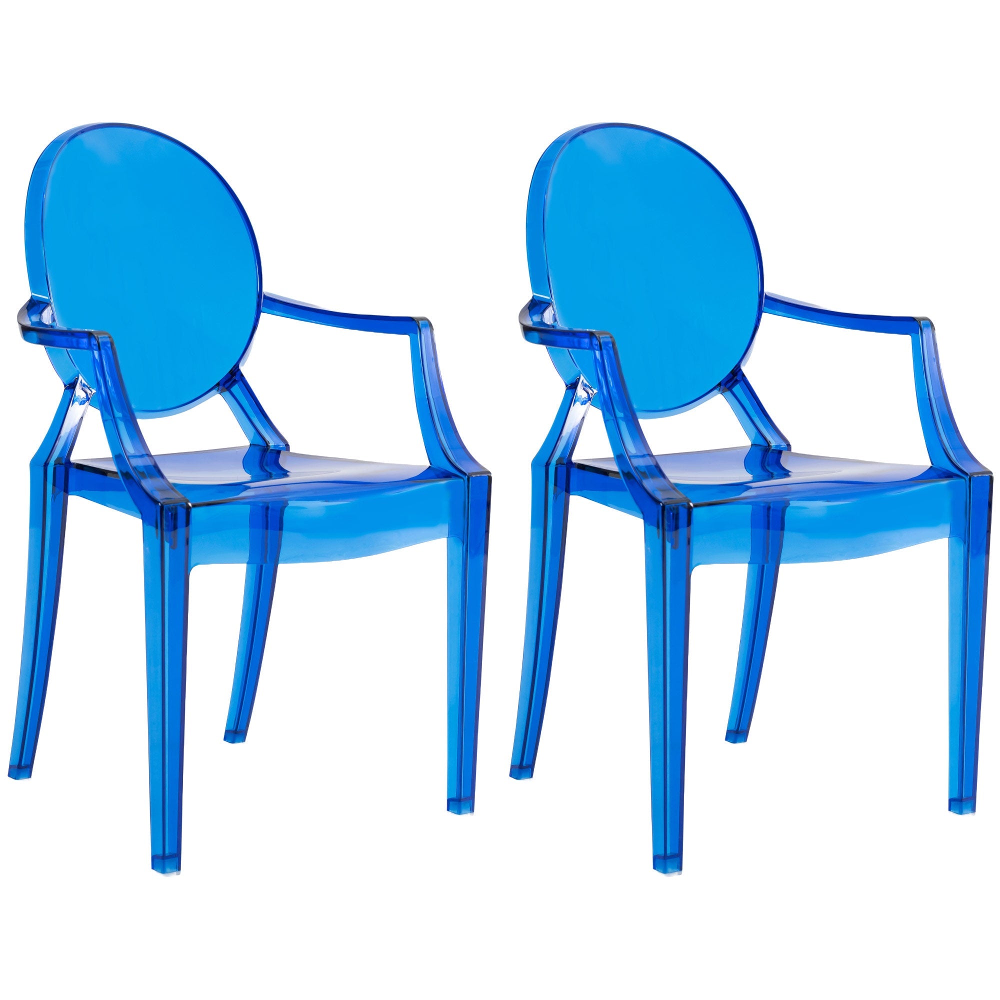 JOON - Juego de 2 sillas fantasma para niños con reposabrazos, 25 x 13 x 14,5 pulgadas, transparente