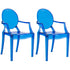 JOON - Juego de 2 sillas fantasma para niños con reposabrazos, 25 x 13 x 14,5 pulgadas, transparente
