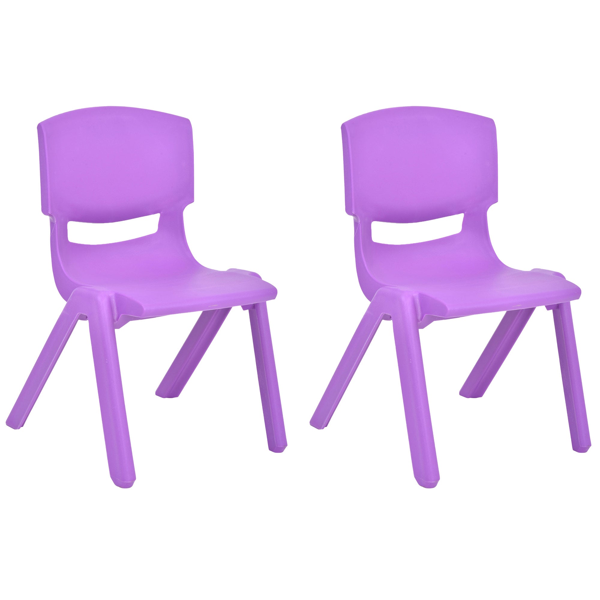 Sillas de aprendizaje apilables de plástico para niños JOON, color morado, 20,5 x 12,75 x 11 pulgadas, paquete de 2 (paquete de 2)