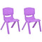 Sillas de aprendizaje apilables de plástico para niños JOON, color morado, 20,5 x 12,75 x 11 pulgadas, paquete de 2 (paquete de 2)