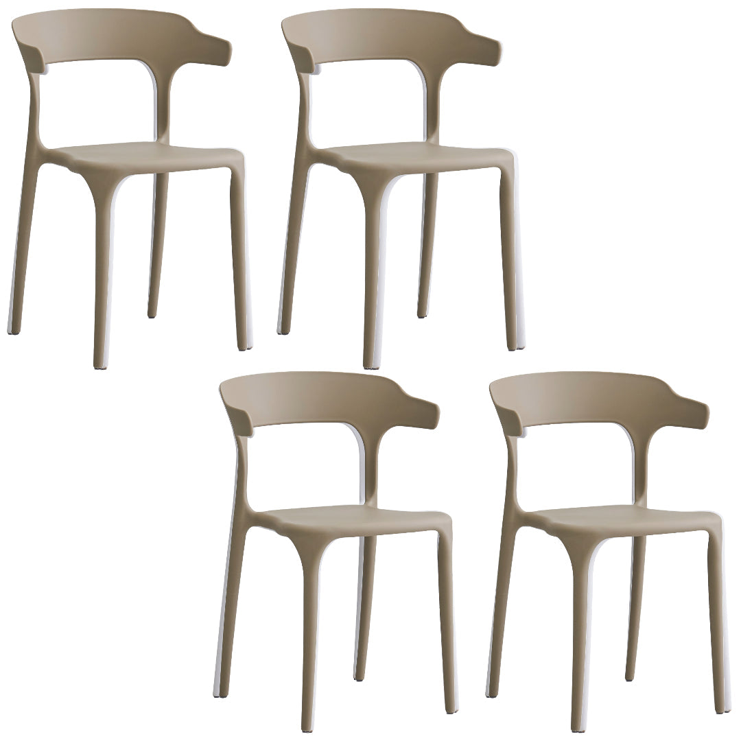 Sillas de comedor apilables de plástico para piscina Just Relax Jasper, para interior y exterior, paquete de 4
