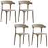 Sillas de comedor apilables de plástico para piscina Just Relax Jasper, para interior y exterior, paquete de 4