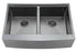 Fregadero de cocina Zeek Farmhouse Workstation de 33" con dos senos en color bronce mate y negro con accesorios y revestimiento PVD Nano Tech ENZO ZA-B552