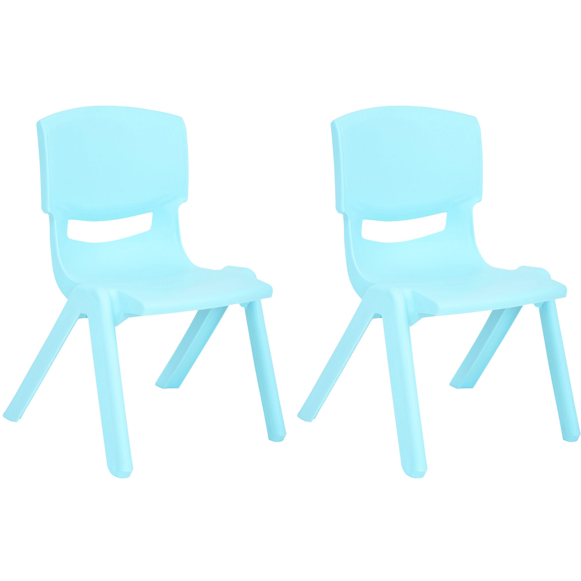 Sillas de aprendizaje apilables de plástico para niños JOON, azul bebé, 20,5 x 12,75 x 11 pulgadas, paquete de 2 (paquete de 2)