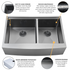 Fregadero de cocina Zeek Farmhouse Workstation de 33" con cubeta 60/40 en bronce mate y negro con accesorios y revestimiento PVD Nano Tech ENZO ZA-B642