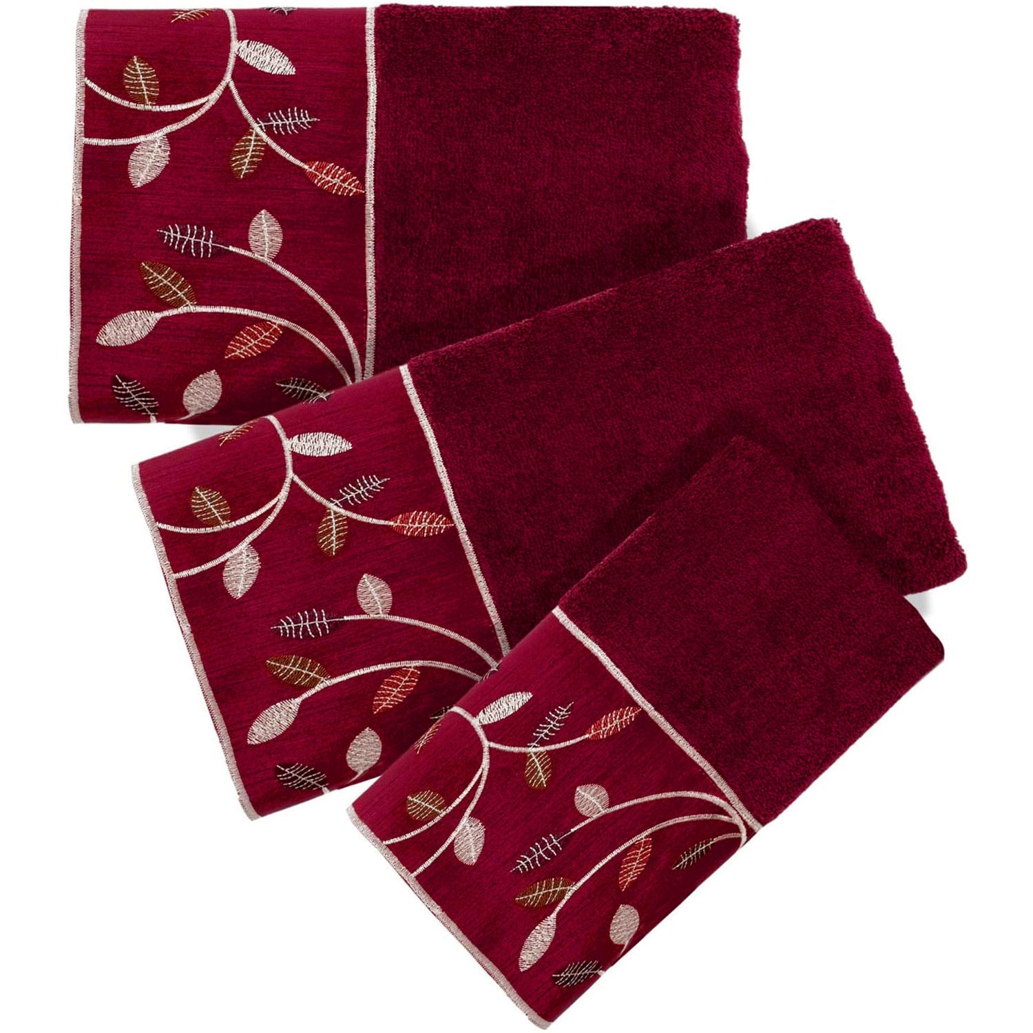 Conjunto de decoración para baño completo Aubury, color burdeos. Se vende por separado